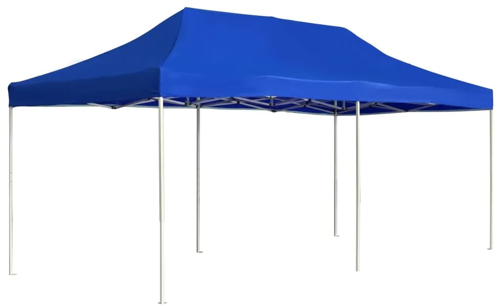Gazebo Professionale Pieghevole Alluminio 6x3 M Blu /