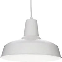 Sospensione Industrial-Minimal Moby Metallo Bianco 1 Luce E27