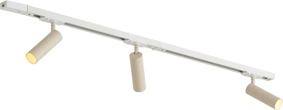 Sistema a binario moderno con 3 faretti bianco e beige monofase GU10 35mm - Iconic Jeana Luxe