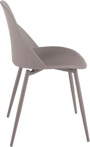 Sedia in polipropilene Tortora con gambe in metallo - MILA 2 sedie