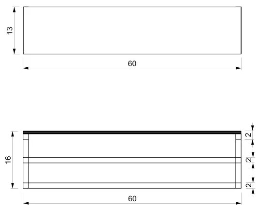 Porta asciugamani da parete con ripiano 14x60 cm bianco