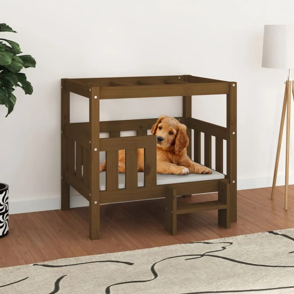 Cuccia Per Cani Ambra 75,5x63,5x70 Cm İn Legno Massello Di Pino /