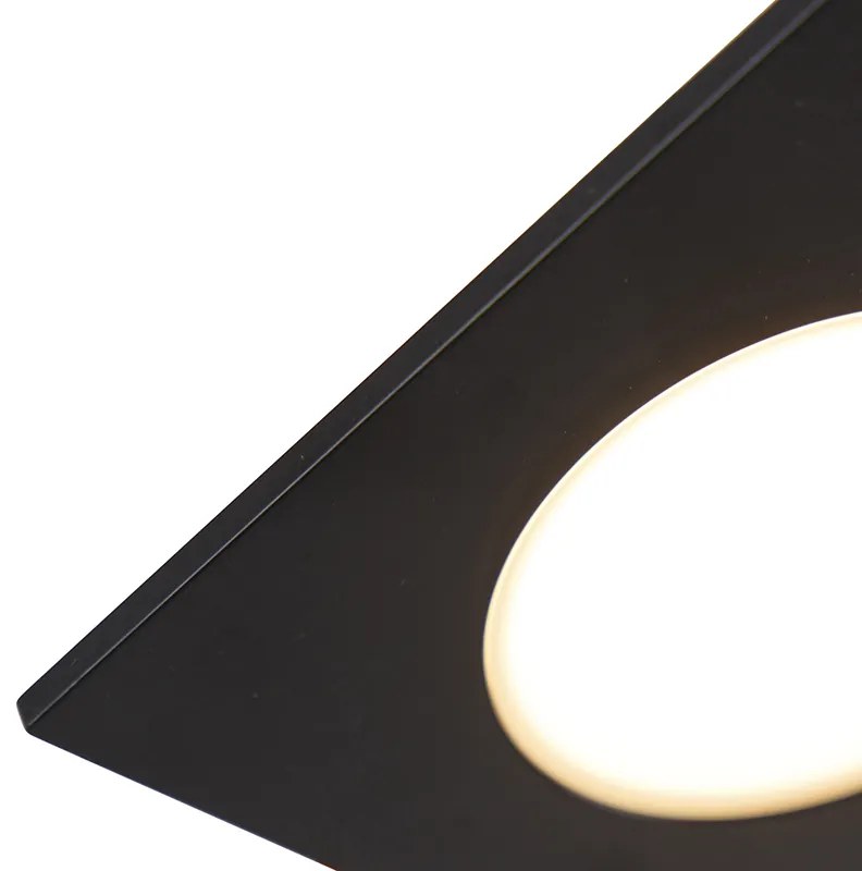 Set di 6 faretti da incasso neri con LED dimmerabile a 3 livelli IP65 - Simply