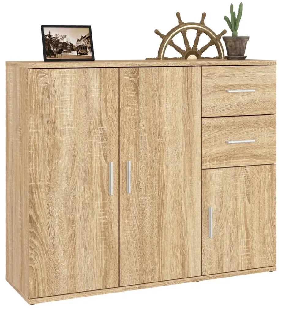 Credenza rovere sonoma 91x29,5x75 cm in legno multistrato