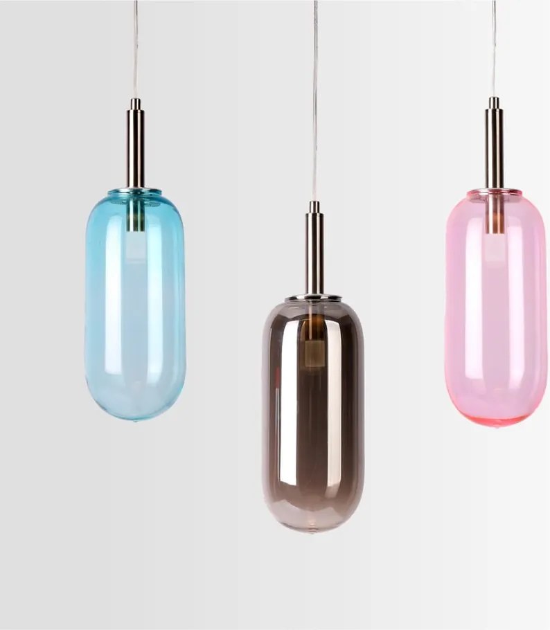 Lampadario LED viola con paralume in vetro ø 13 cm Fiuggi – Candellux Lighting