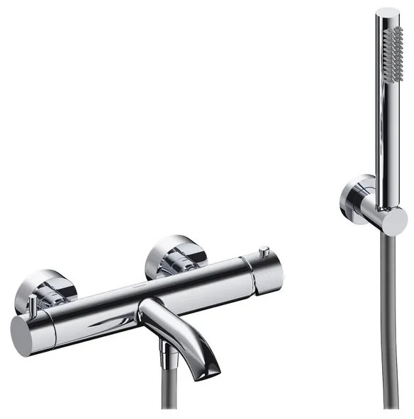 Rubinetto per vasca getto laminare cristallino Loop per muro cromo spazzolato SANYCCES