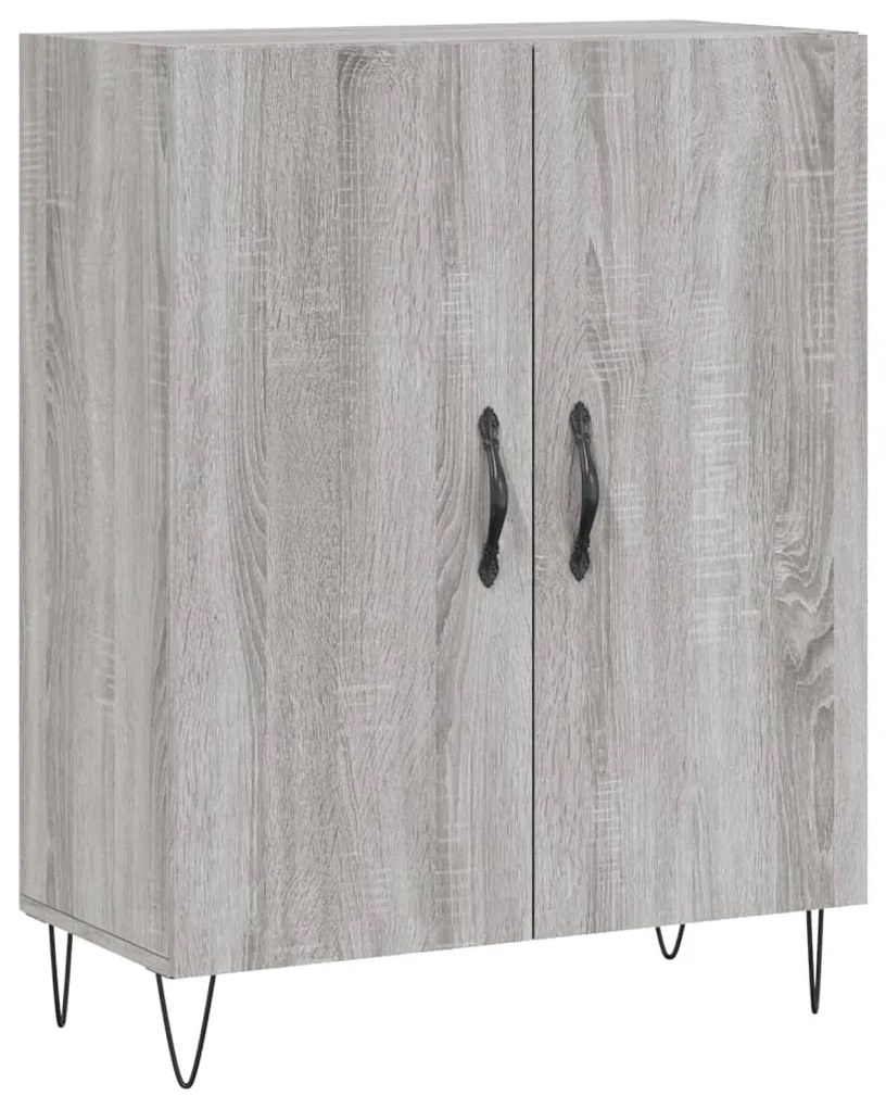 Credenza Grigio Sonoma 69,5x34x180 cm in Legno Multistrato