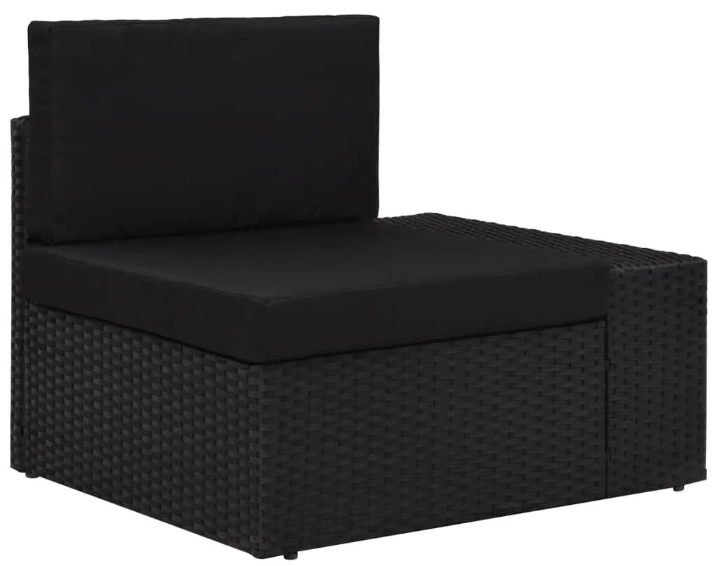 Set Divani da Giardino 7 pz in Polyrattan Nero