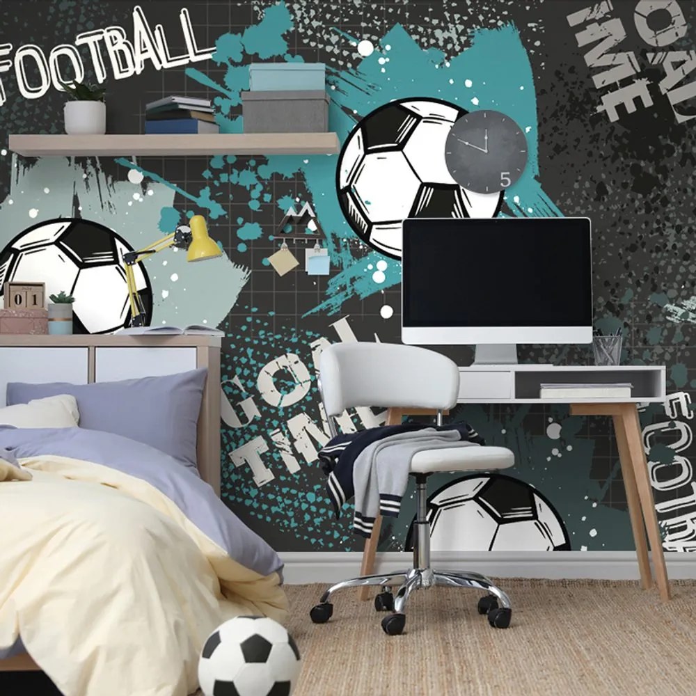 Carta da parati – Pallone da Calcio in Turchese