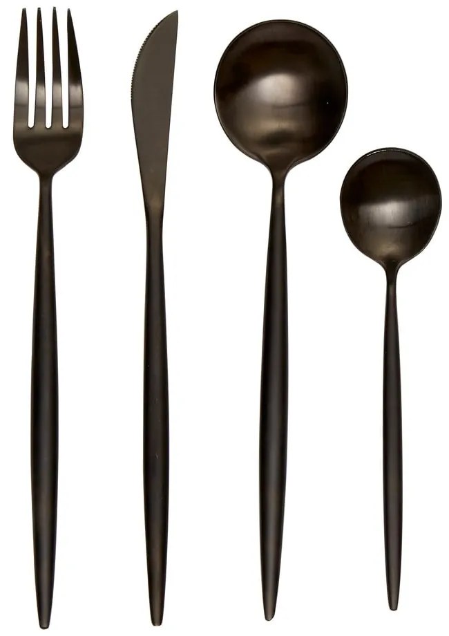 Posate in acciaio inox nero 16 pezzi Modern retro - Premier Housewares