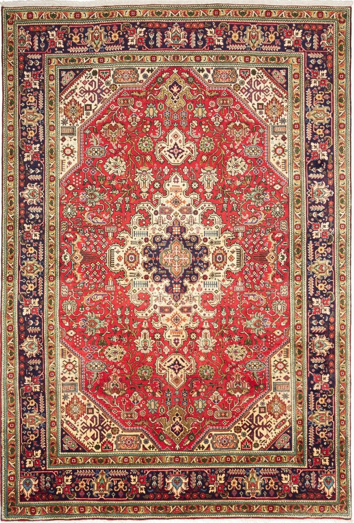 Tabriz Tappeto persiano 200x300 Rosso (Iran) Annodato A Mano