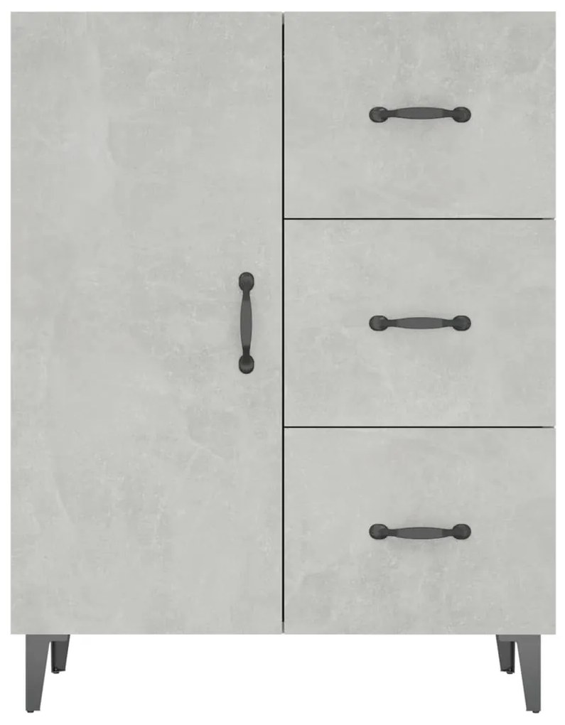 Credenza grigio cemento 69,5x34x90 cm in legno multistrato