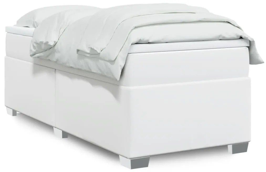 Giroletto A Molle Con Materasso Bianco 100x200 Cm İn Similpelle /