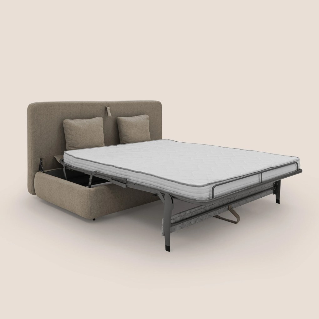 Gransasso Divano letto matrimoniale dal DESIGN innovativo in tessuto impermeabile T03 marrone
