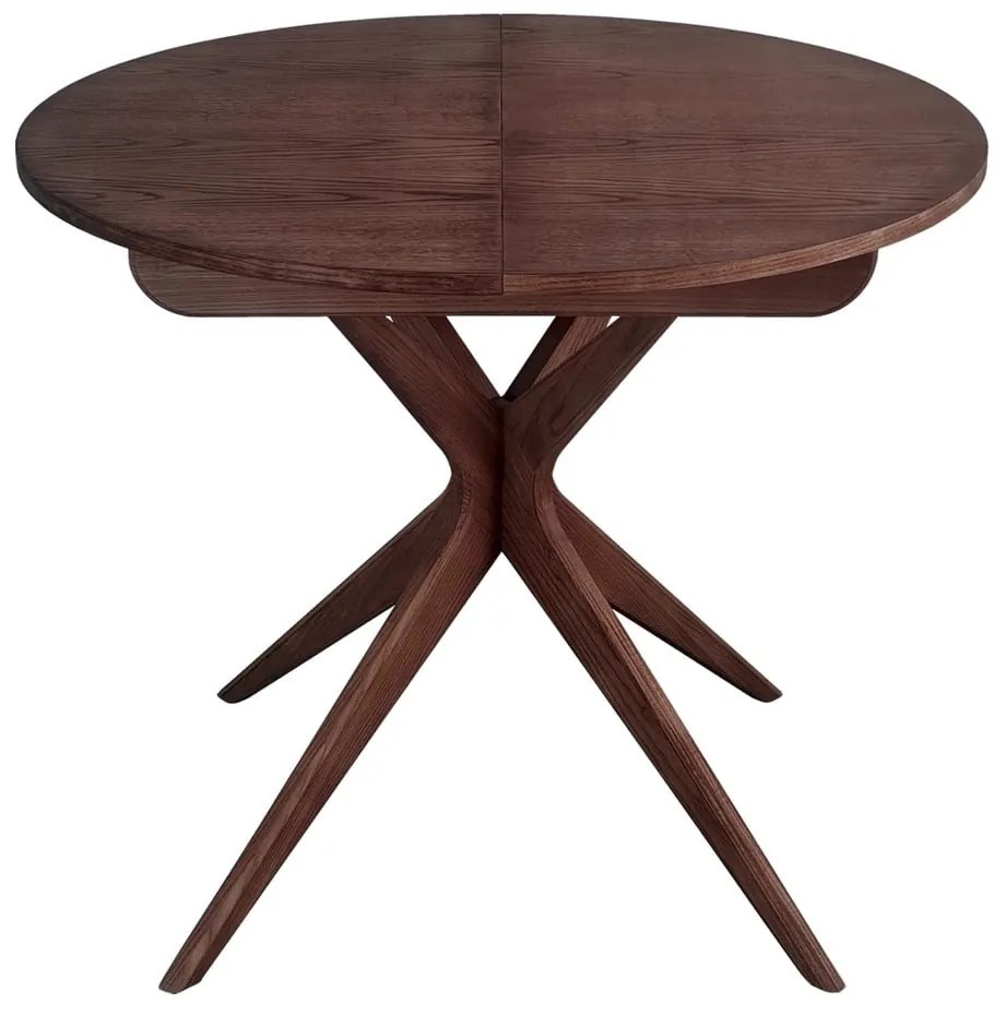 Tavolo da pranzo rotondo con effetto noce allungabile con estensione ø 90 cm Jubi – Ragaba