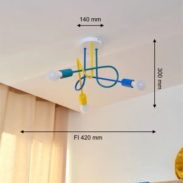 Lampadario LED da soffitto per bambini OXFORD 3xE27/15W/230V