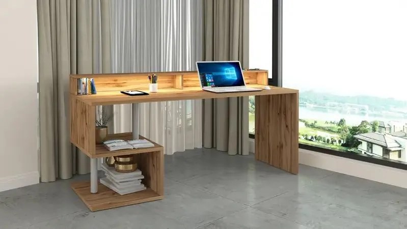 Scrivania Esse 180 con sopralzo: stile e funzionalità in un unico design innovativo, Wotan