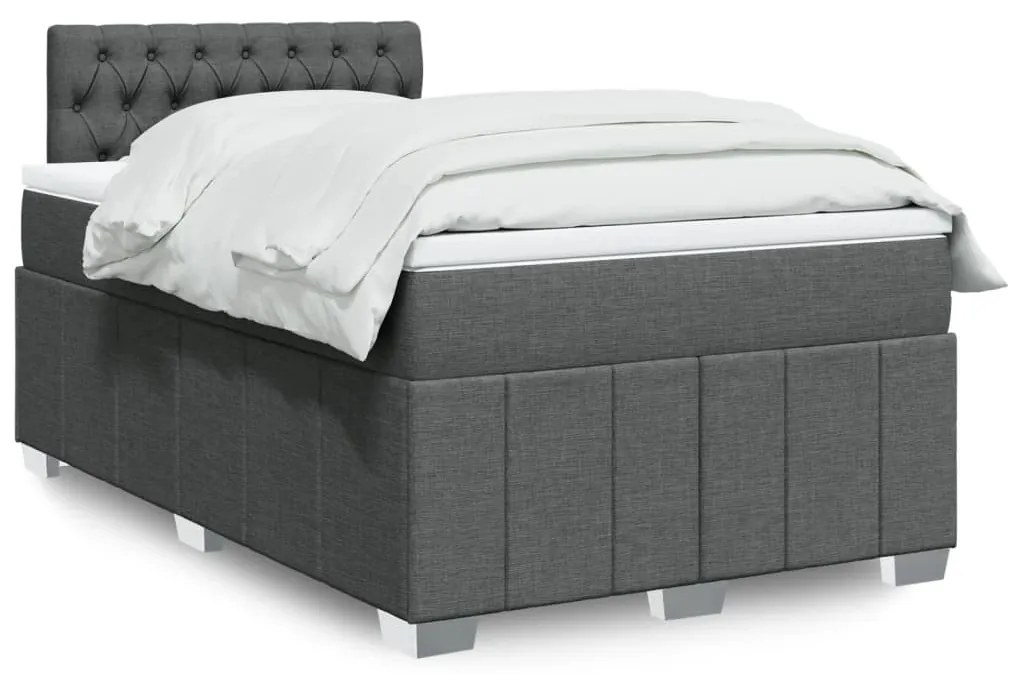 Giroletto A Molle Con Materasso Grigio Scuro 120x190cm Tessuto /