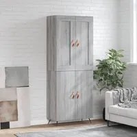 Credenza Grigio Sonoma 69,5x34x180 cm in Legno Multistrato 3199535