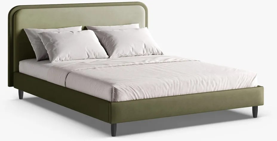Letto imbottito Aveline in Magic Velvet e pelle vegan Vega - 180x200 cm