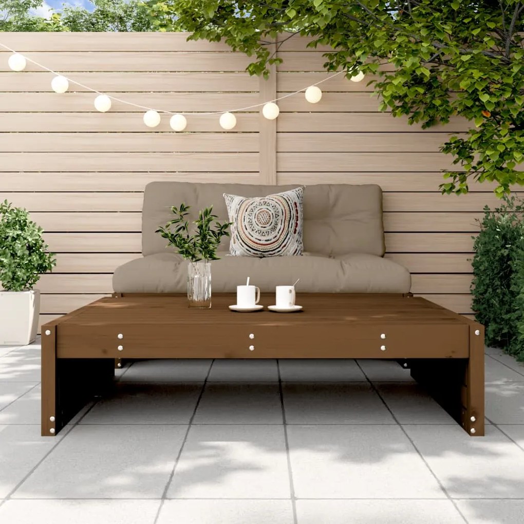Poggiapiedi da giardino 120x80 cm legno massello di pino miele