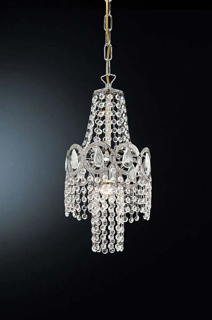 1-light suspension lamp - 415/S1 -Royal Crystal  Arredoluce Cromo