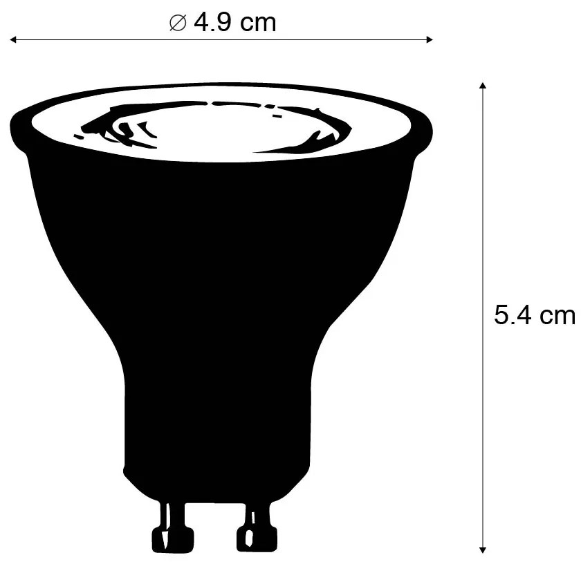 Set di 3 lampadine LED Smart GU10 RGBW 5W 350 lm 2200-4000K