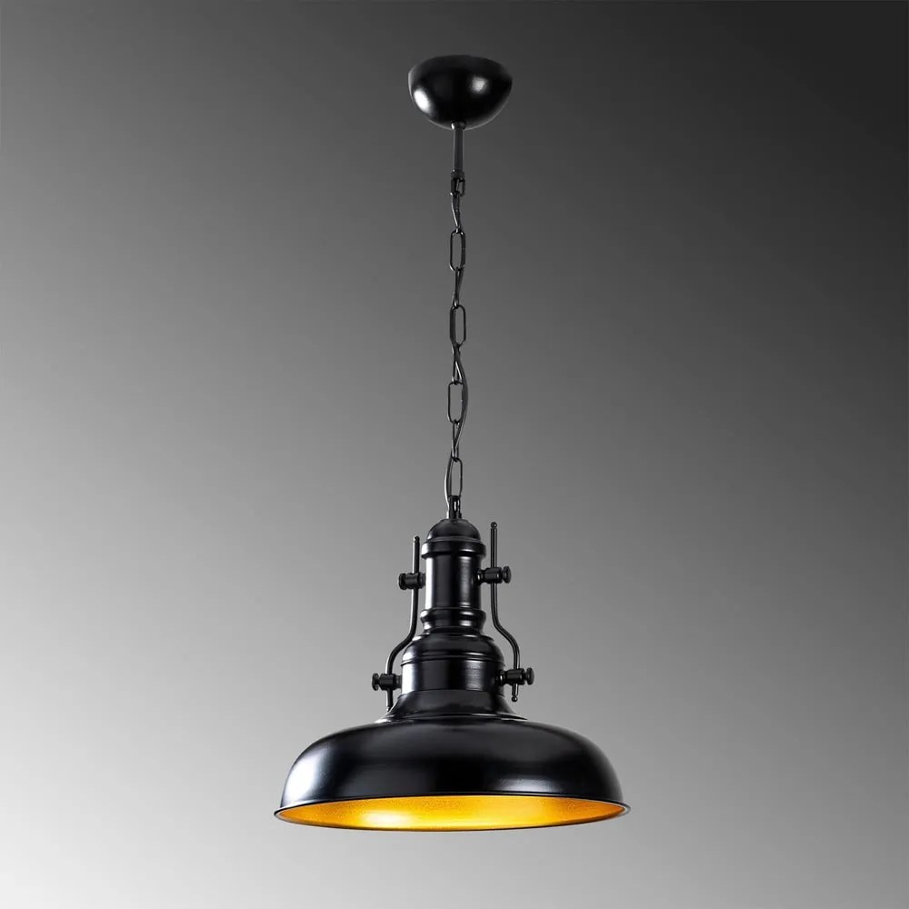 Lampadario nero con paralume in metallo ø 32 cm Detroit – Opviq lights