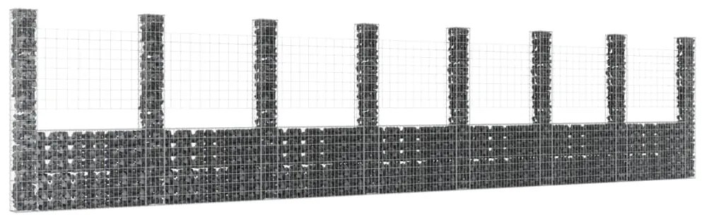 Gabbione A U Con 8 Pali İn Ferro 860x20x200 Cm /