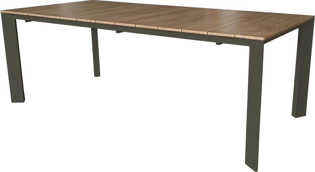 FALL - tavolo da giardino in alluminio allungabile 215/280x100 effetto legno