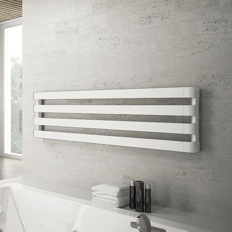 Scaldasalviette ad acqua calda IRSAP STEP bianco perla interasse 1276 mm, L 150 x H 43 cm