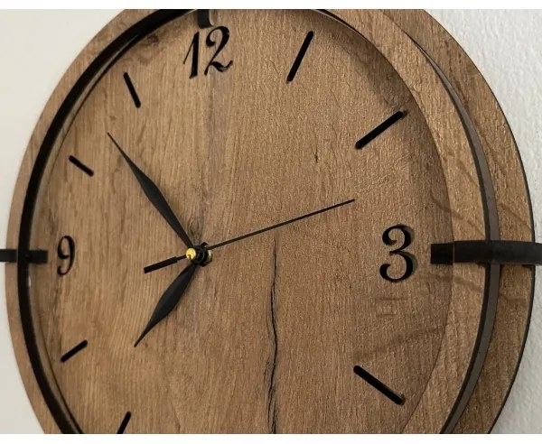 Li-Go 23628/DUB3 - Orologio da parete LED/1xAA Ø 32 cm rovere chiaro/tondo