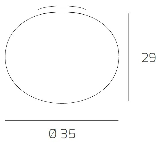 Plafoniera Contemporanea Soft Metallo Cromo Vetro Acidato Opaco 1 Luce E27 35Cm