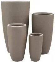 Set di 4 vasi da Giardino in Fibra di argilla cm 54x54x101 - DERRICK Colore: Marrone