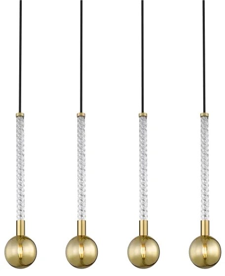 Zuma Line P0583-04A-2GHF - Lampadario a sospensione con filo MIDA 4xG9/6W/230V ottone