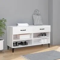 Scarpiera Bianco Lucido 102x35x55 cm in Legno Multistrato cod 11589