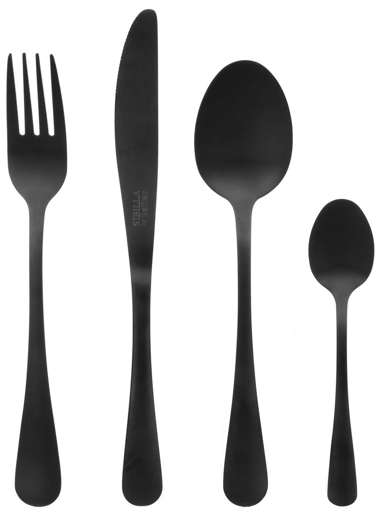 Set 24 posate nero satinato 5th Avenue