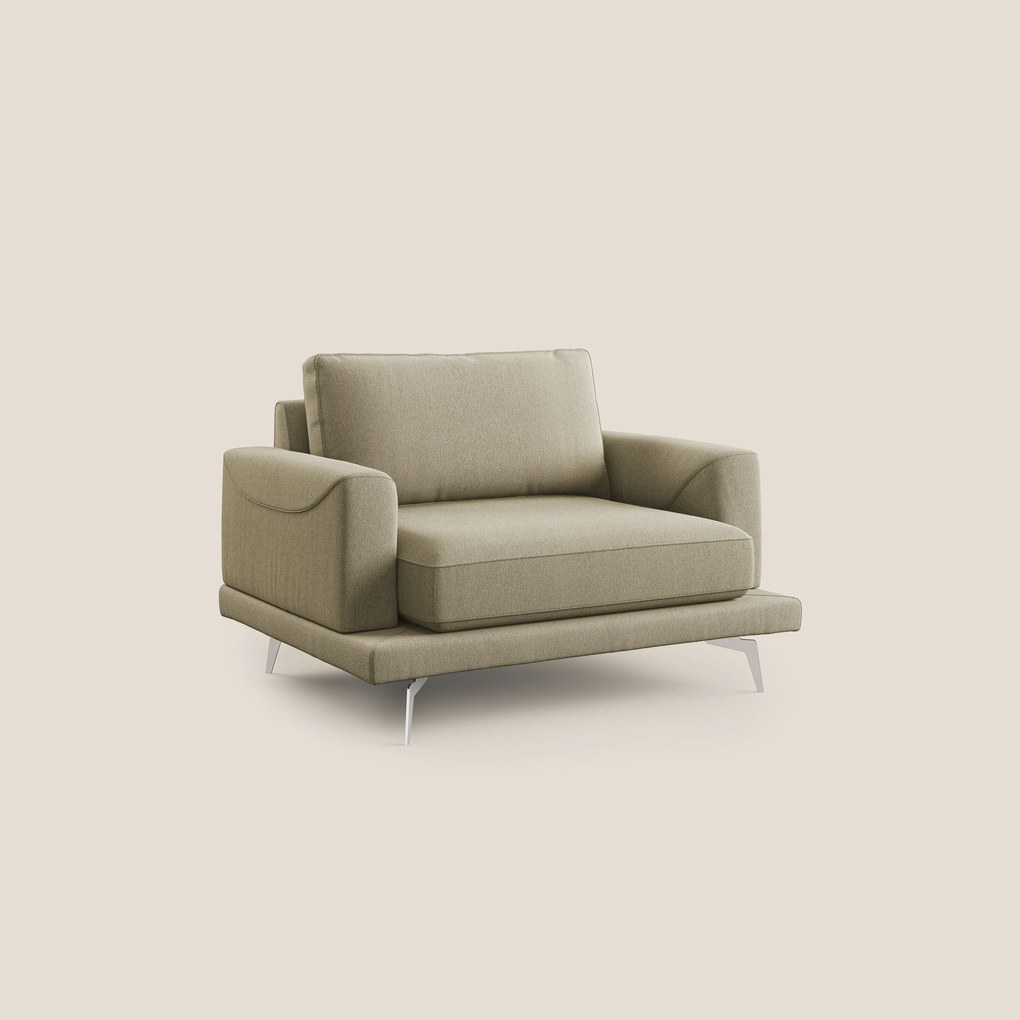Dorian poltrona moderna in tessuto smacchiabile T05 cammello