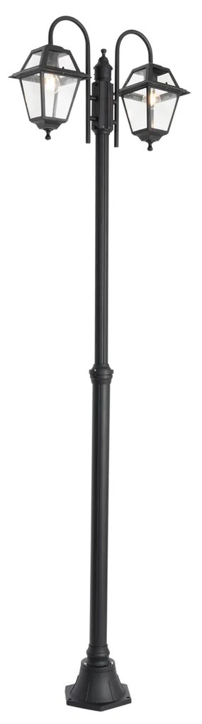 Lanterna da esterno classica nera 235 cm 2 luci IP44 - Berta