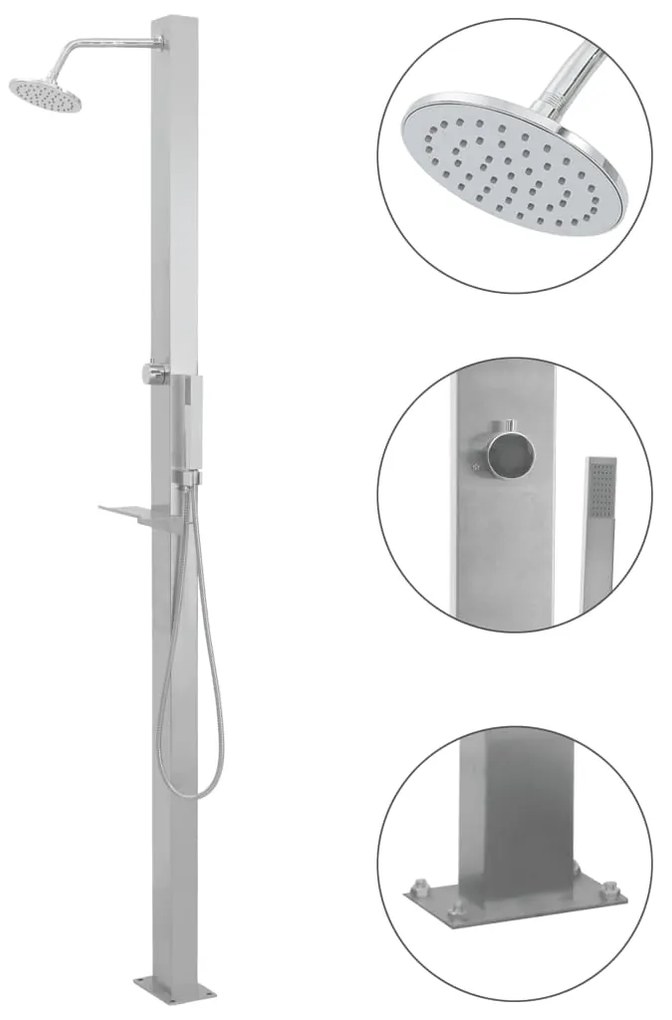 Doccia Da Giardino İn Acciaio Inox Lineare /