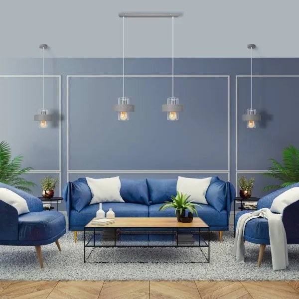 Lampadario a sospensione con filo VOLTA 1xE27/15W/230V grigio