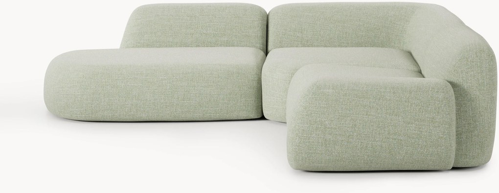 Divano angolare componibile 4 posti in bouclé con chaise longue Wolke