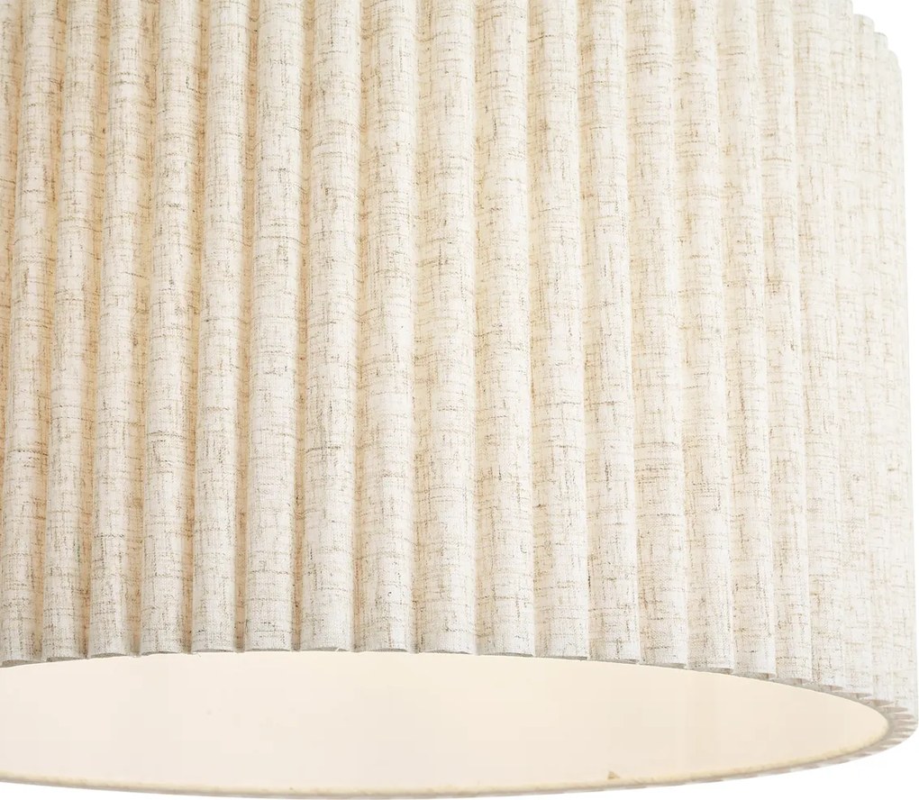 Lampada a sospensione Japandi beige con paralume in lino 50cm - Fedde