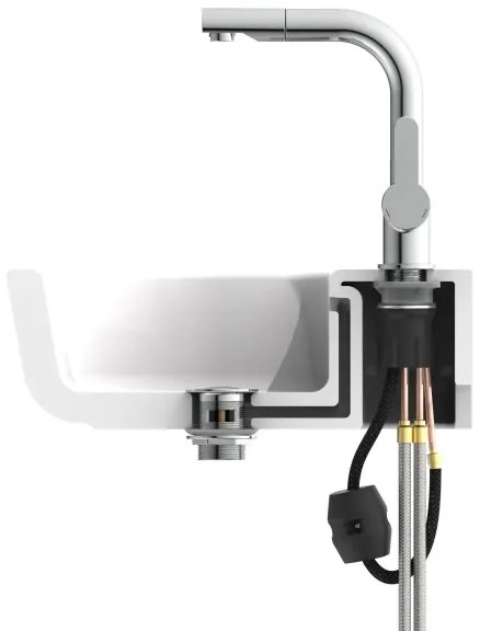 Schütte 79710 - Rubinetto per lavello LONDON con doccetta estraibile, finitura cromata lucida