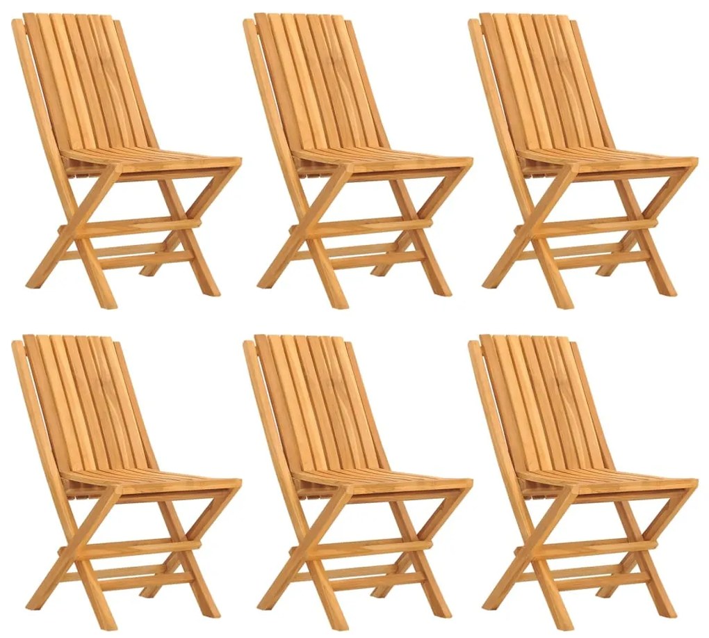 Sedie da Giardino Pieghevoli 6pz 47x47x89cm Legno Massello Teak