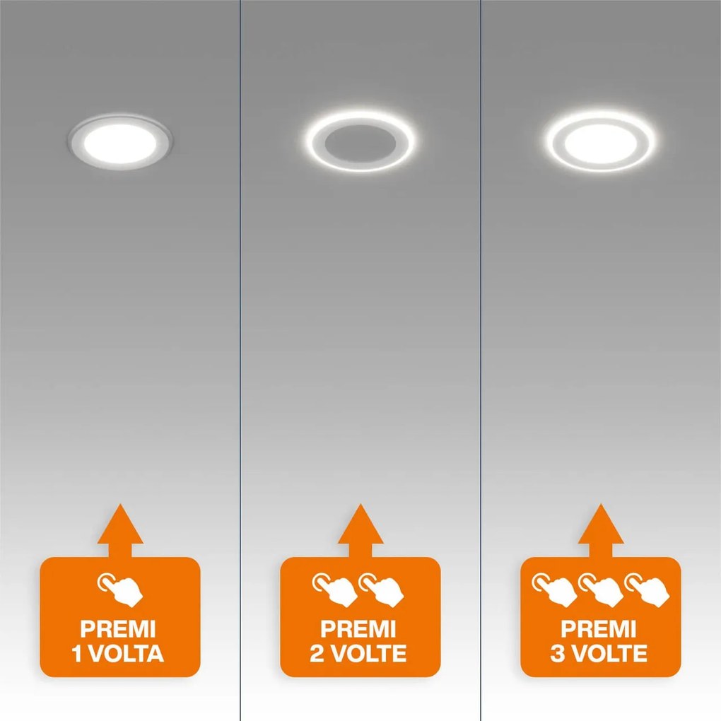 Faretto LED da incasso 55W Doppia Accensione - Foro Ø66mm Colore Bianco Naturale 4.000K