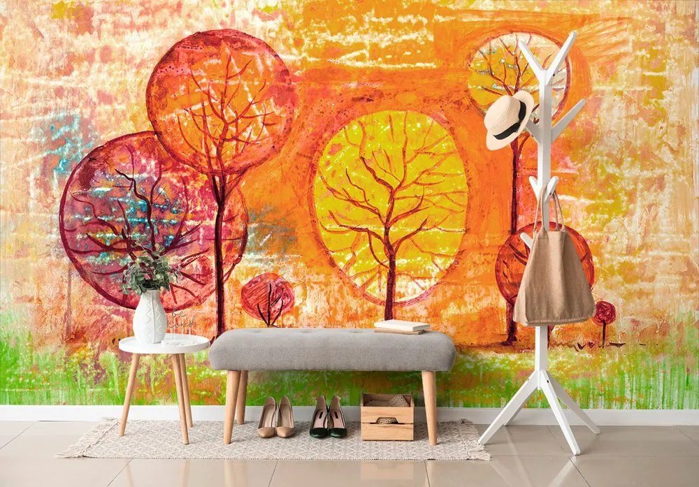 Carta da parati – Alberi in colori autunnali