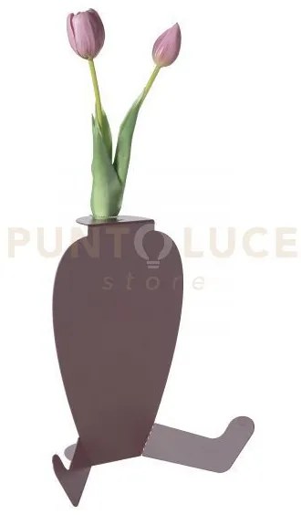 Vaso portafiore decorativo statuino viola ametista in ferro, vetro ...
