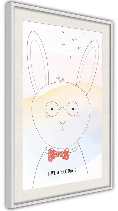 Poster  Polite Bunny  Cornice Quadri Cornice d'oro con passe-partout, Larghezza x Altezza Home decor 20x30