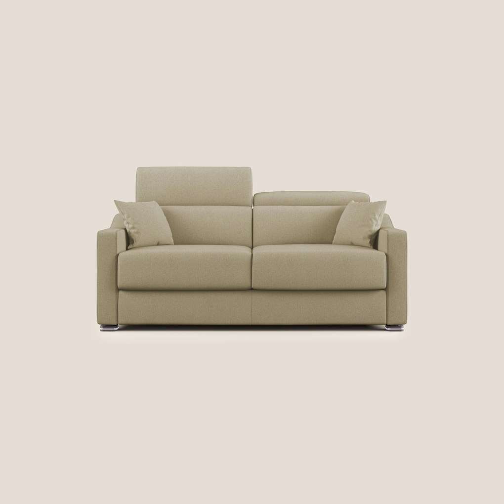 Amber divano letto matrimoniale in tessuto smacchiabile T05 cammello